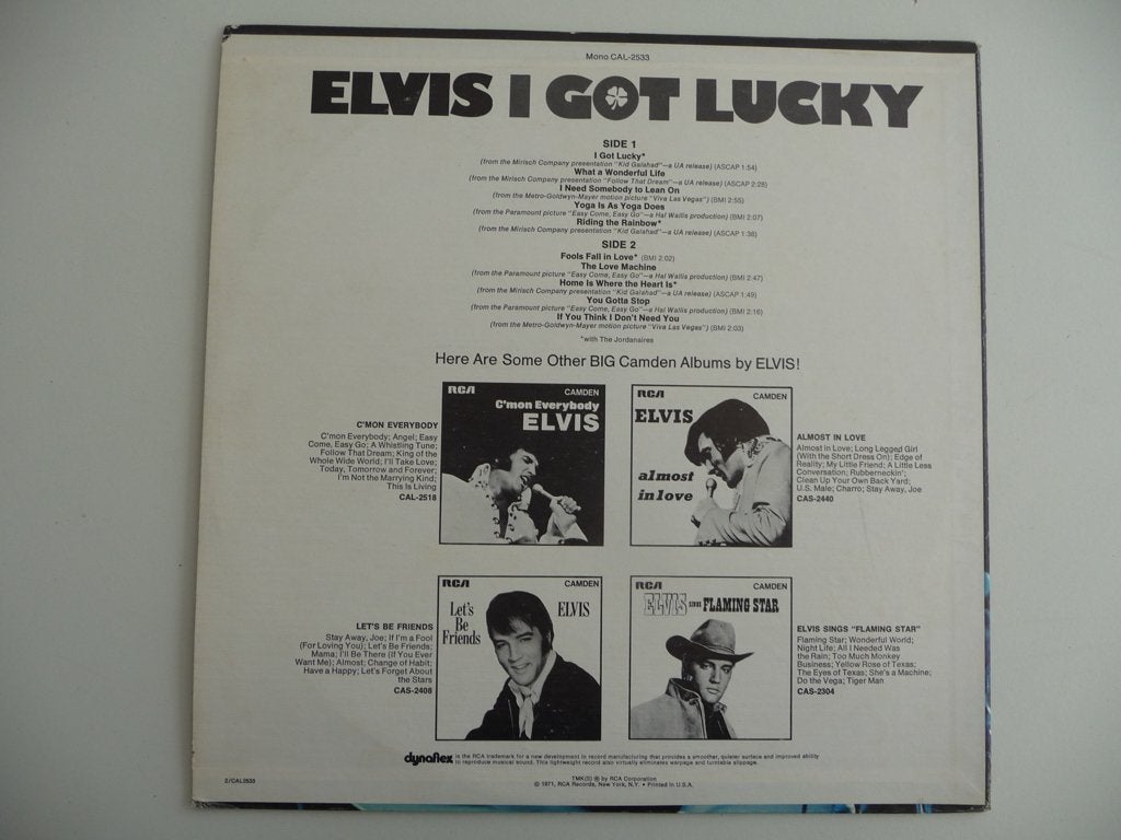 lp ELVIS PRESLEY - I GOT LUCKY - CAMDEN RECORDS, 1971, Ophalen of Verzenden, 1970 - 1979, Gebruikt, 12 inch