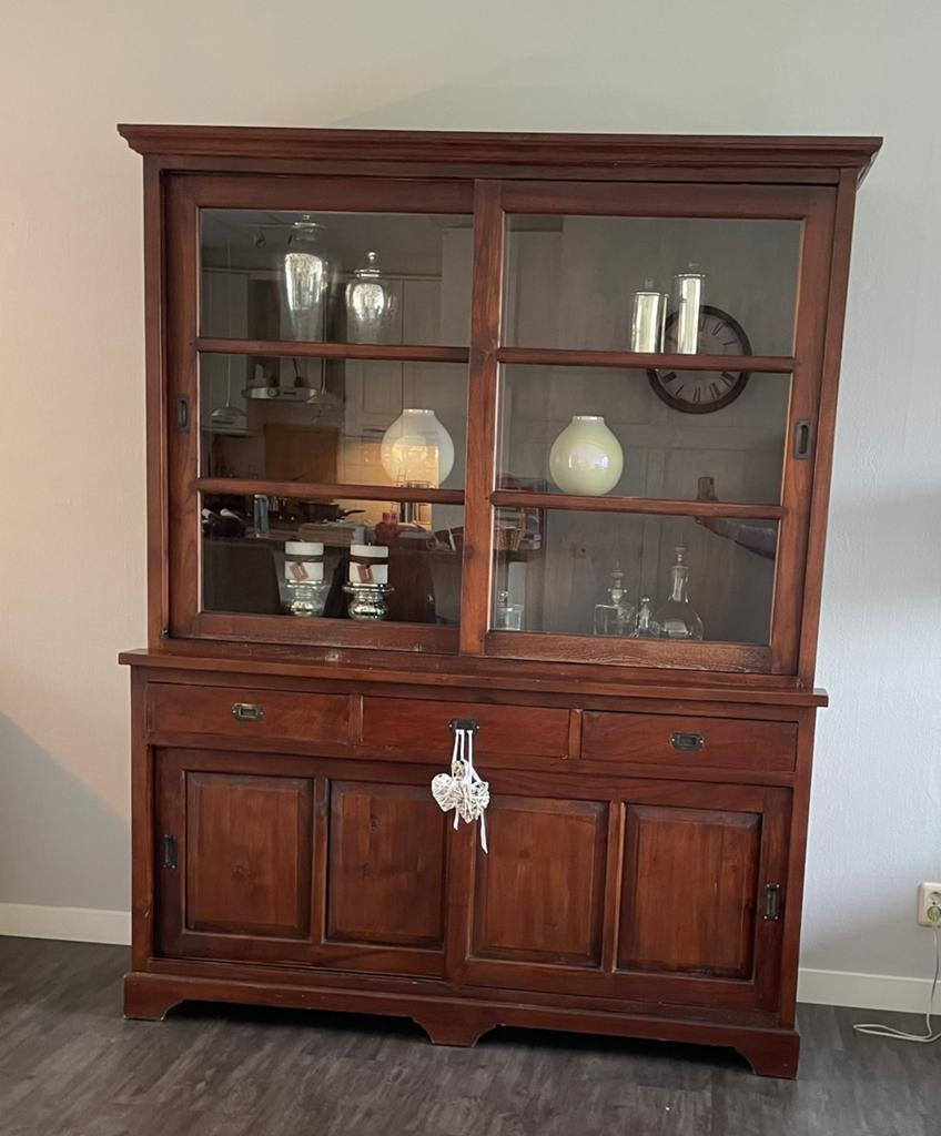 Buffetkast - Indonesisch teak, Ophalen, Met deur(en), 200 cm of meer, 150 tot 200 cm