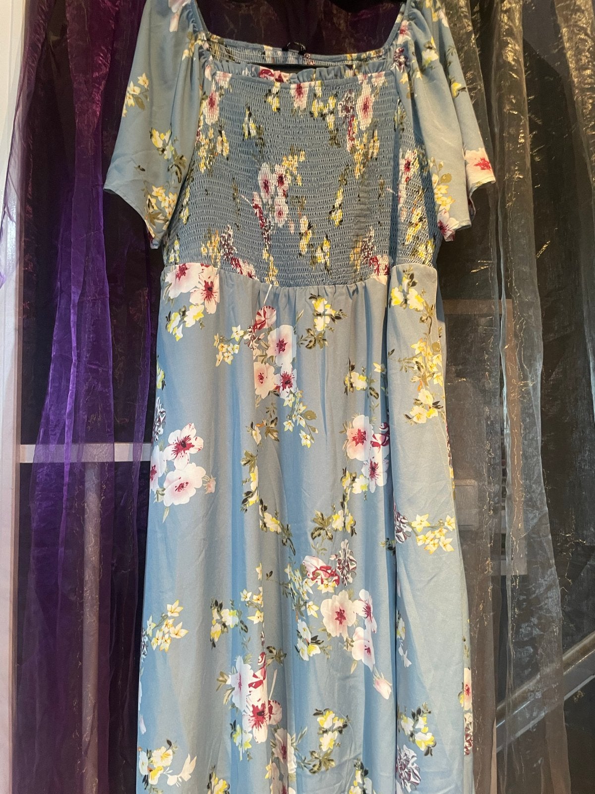 Bloomchic bloemenjurk, lichtblauw, maat 46/48 (XL), Blauw, Maat 46/48 (XL) of groter, Nieuw, Ophalen of Verzenden