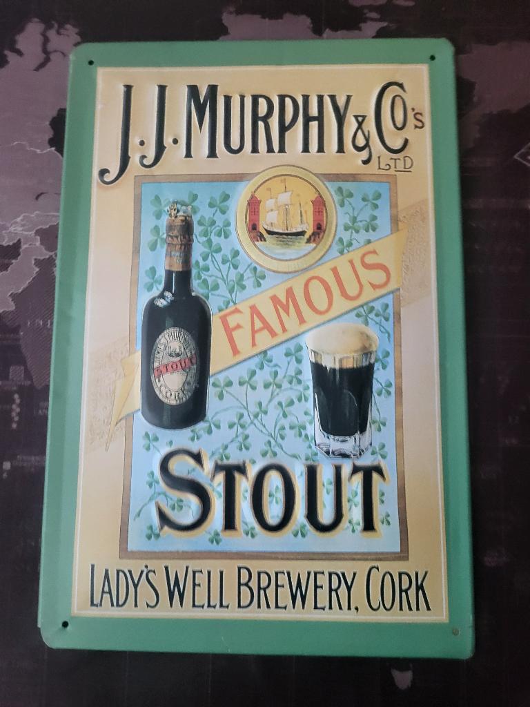 IRISH BEER - 280 - MURPHY'S FAMOUS STOUT / ZIE TEKST., Verzamelen, Ophalen, Nieuw, Reclamebord, Plaat of Schild, Overige merken