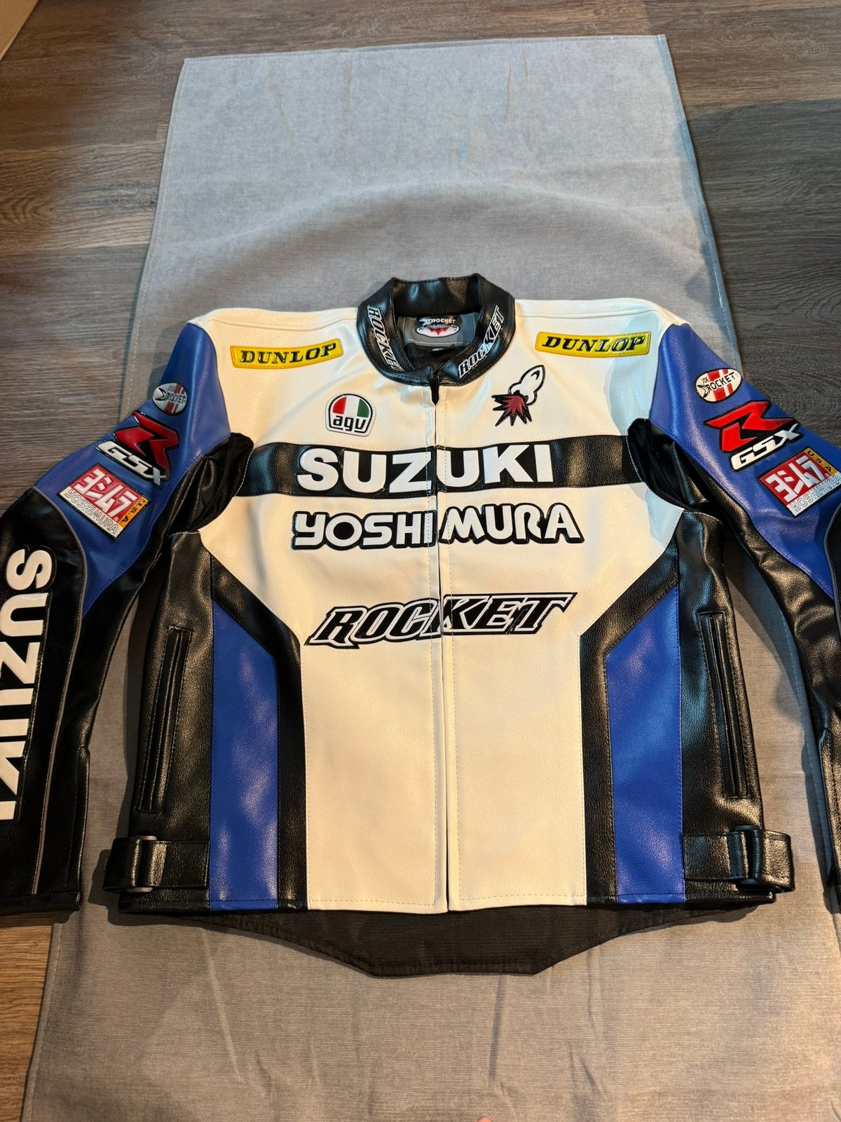 Suzuki Yoshimura Motorjas (Maat XL) Vintage blauw, Ophalen of Verzenden, Nieuw, Maat 56/58 (XL), Blauw