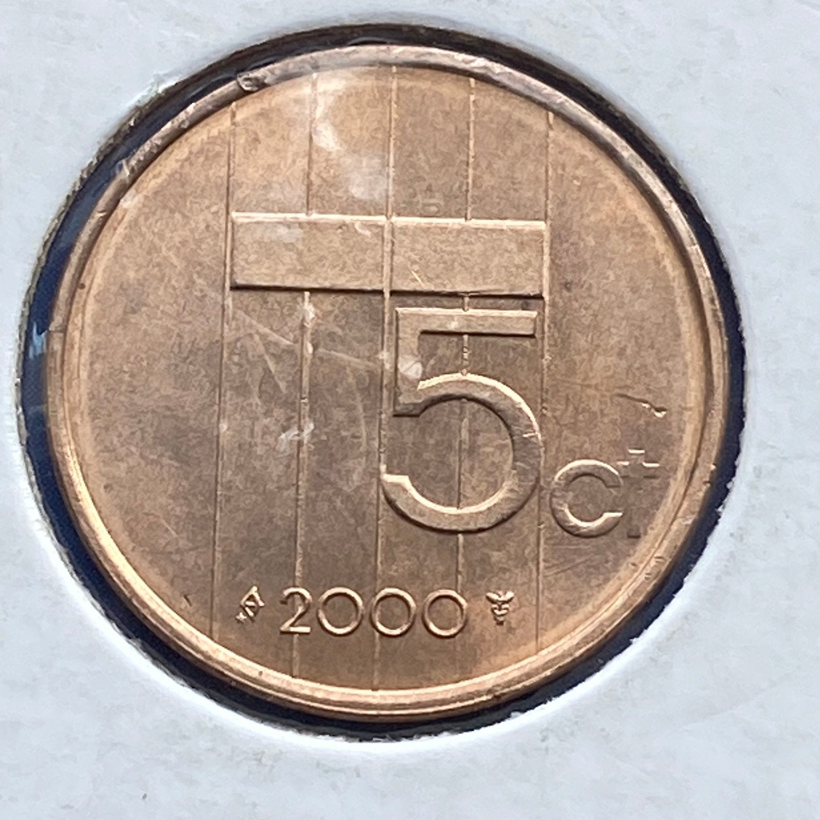 UNC- Stuiver uit 2000 van Beatrix, Verzenden, Koningin Beatrix, 5 cent, Losse munt