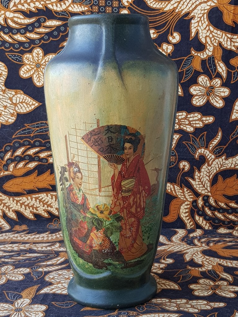 Mooie grote originele antieke vaas uit Japan 39 cm. uit 1900
