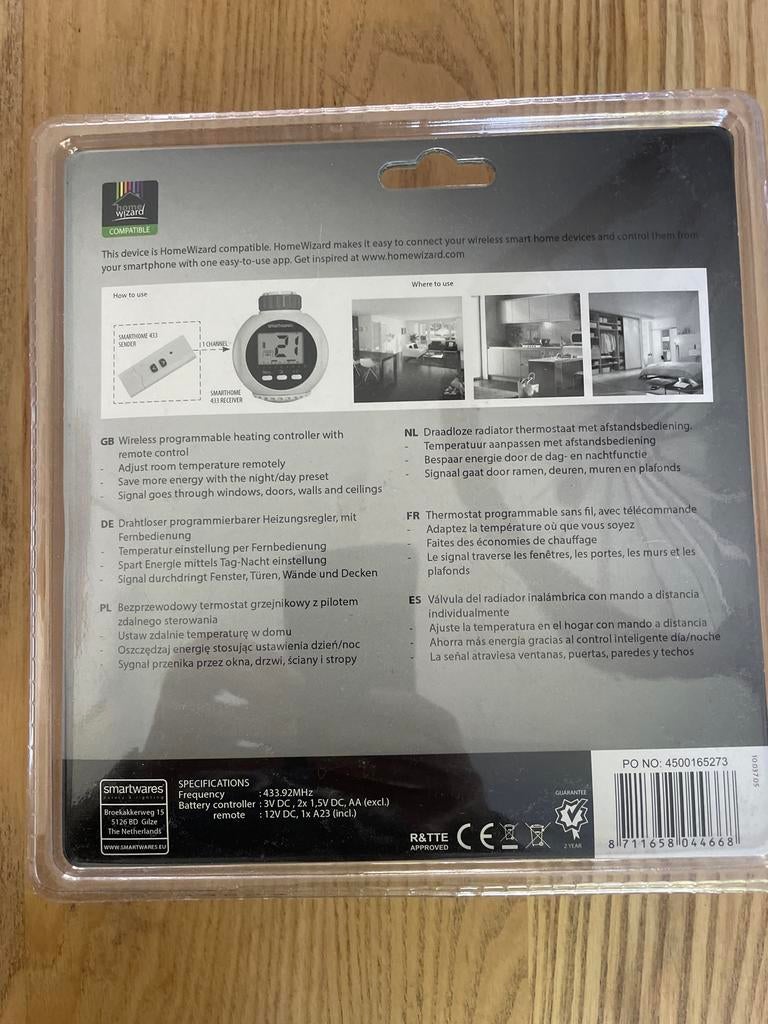 Smartwares Draadloze Verwarmingsthermostaat HomeWizard, Ophalen of Verzenden, Slimme thermostaat, Nieuw