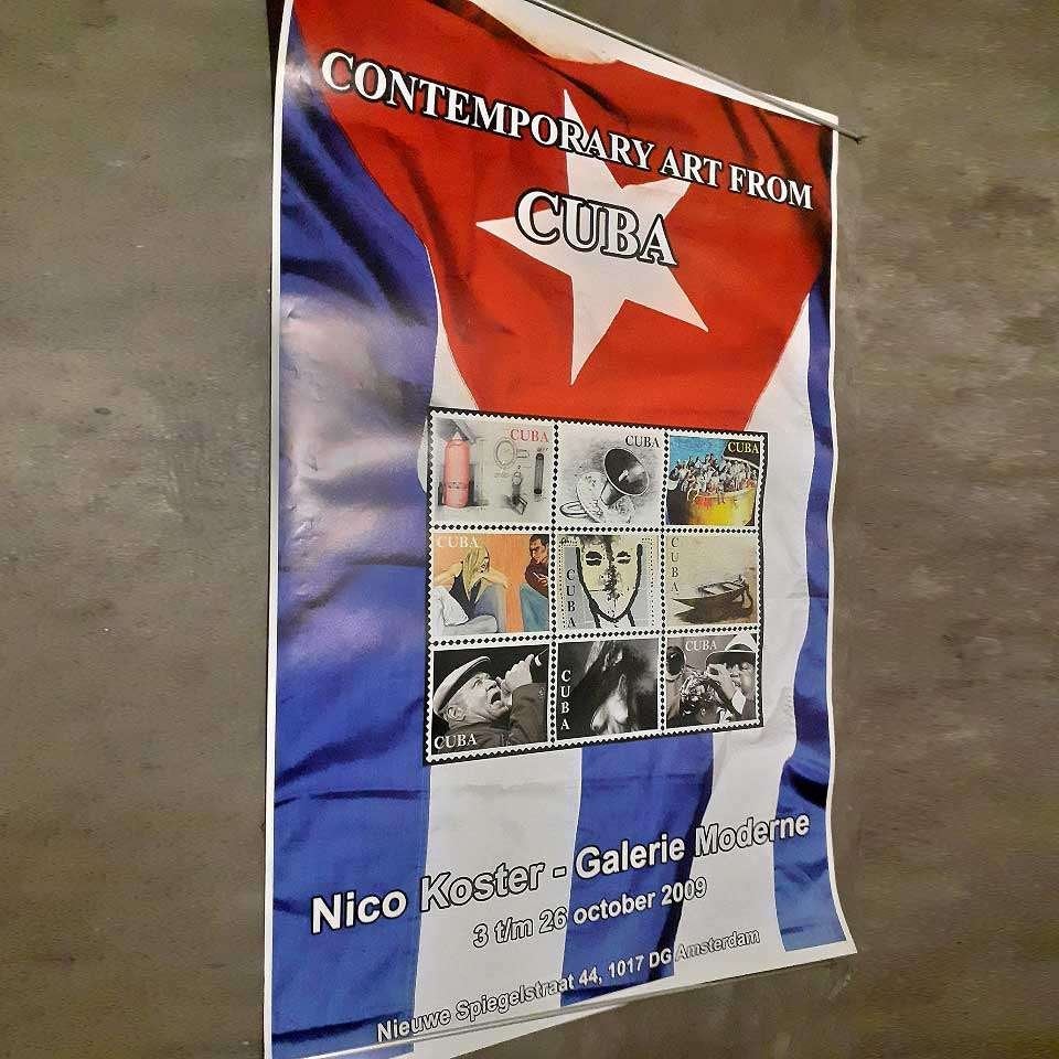 Gróót 155x103 affiche 'Cuba art' 2009 Nico Koster galerie b0, Deurposter of groter, Ophalen of Verzenden, Overige onderwerpen