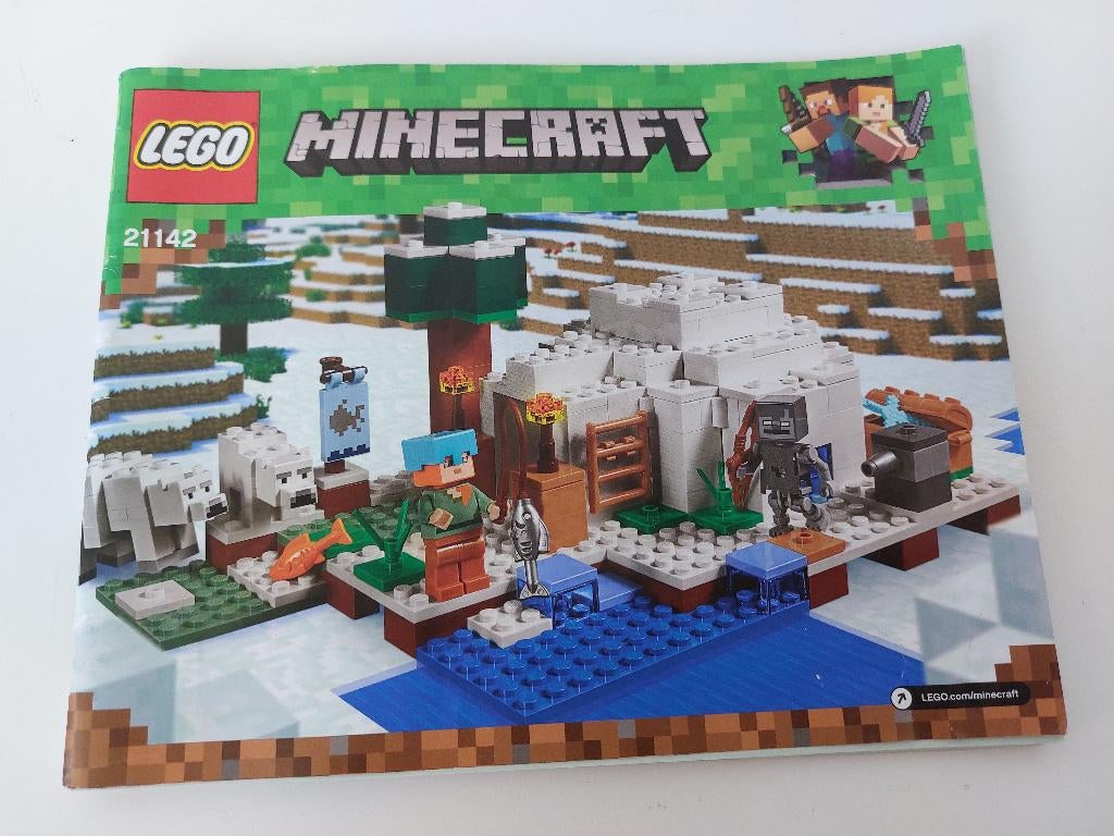 Lego Minecraft 21142 The Polar Igloo / De Iglo compleet+doos, Gebruikte blokjes met nopjes, Minecraft, Lego, Ophalen of Verzenden