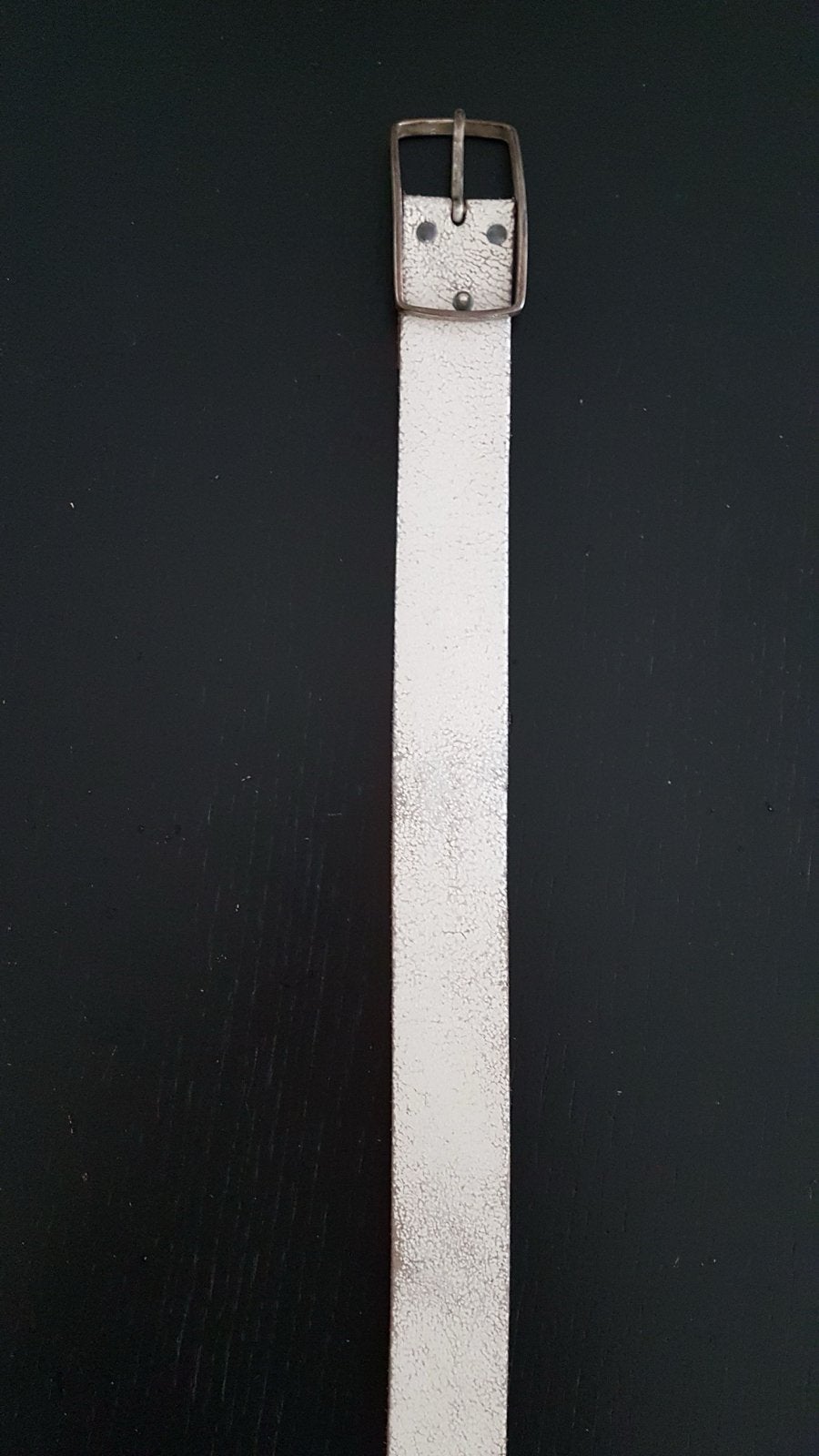 Vintage witte leren Timbelt riem - 108 cm lang, Kleding | Dames, Riemen en Ceinturen, Heupriem, Ophalen of Verzenden, Gedragen