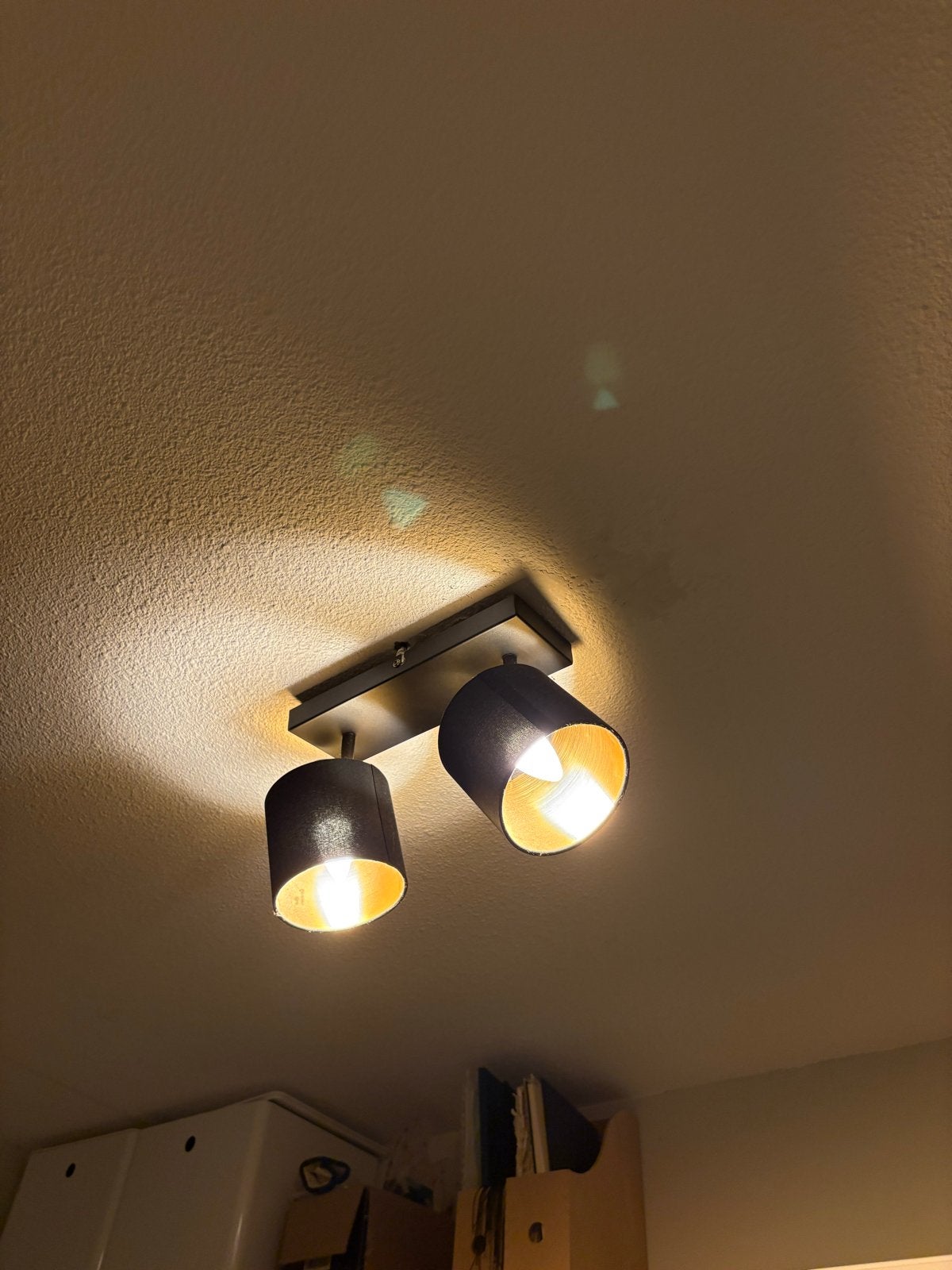 Moderne Loods5 plafondspot met twee verstelbare lampen, Gebruikt, Modern, Verstelbaar, Zwart