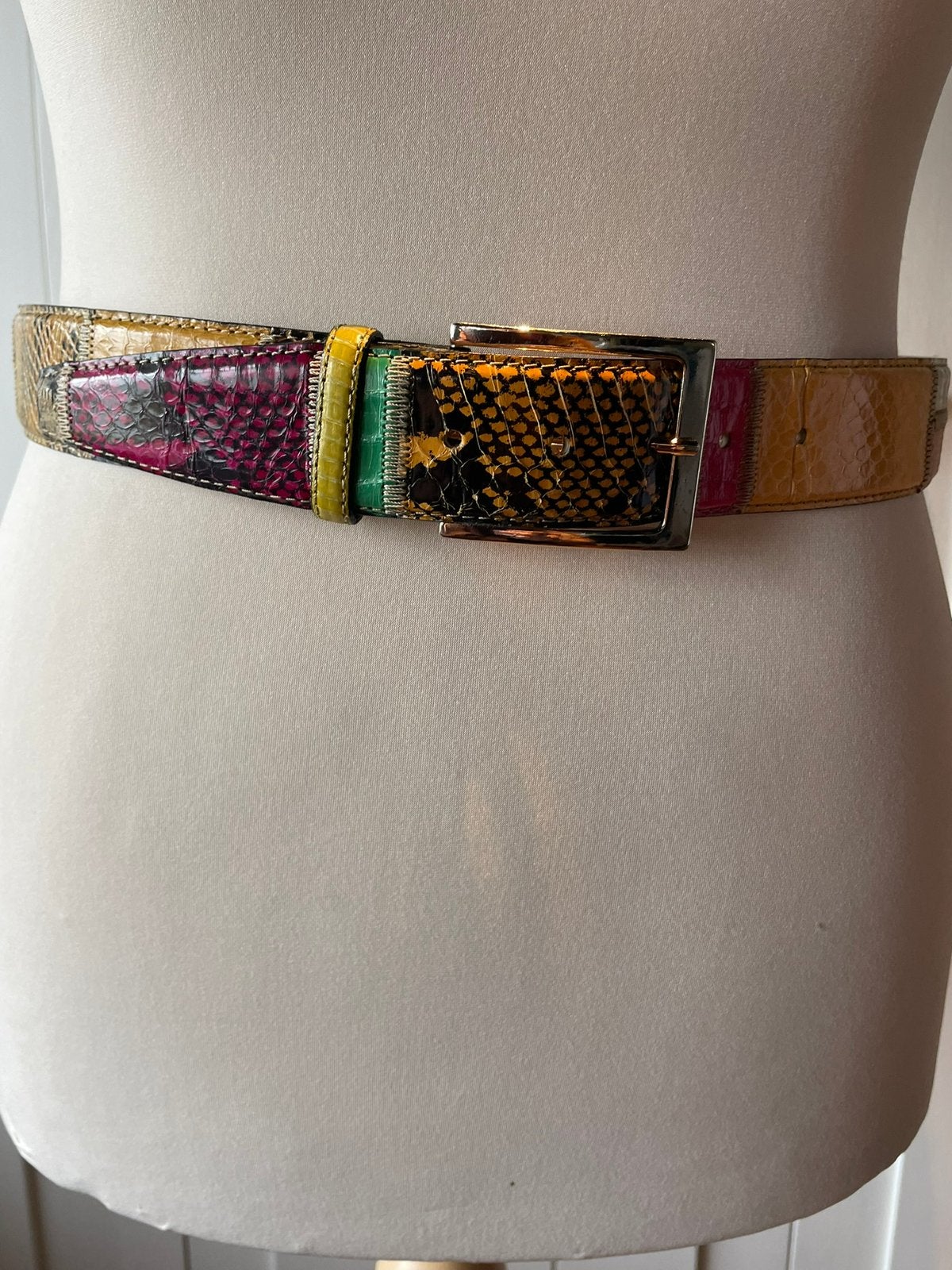 Patchwork centuur, Kleding | Dames, Riemen en Ceinturen, Overige kleuren, Ophalen of Verzenden, Zo goed als nieuw, 5 cm of meer