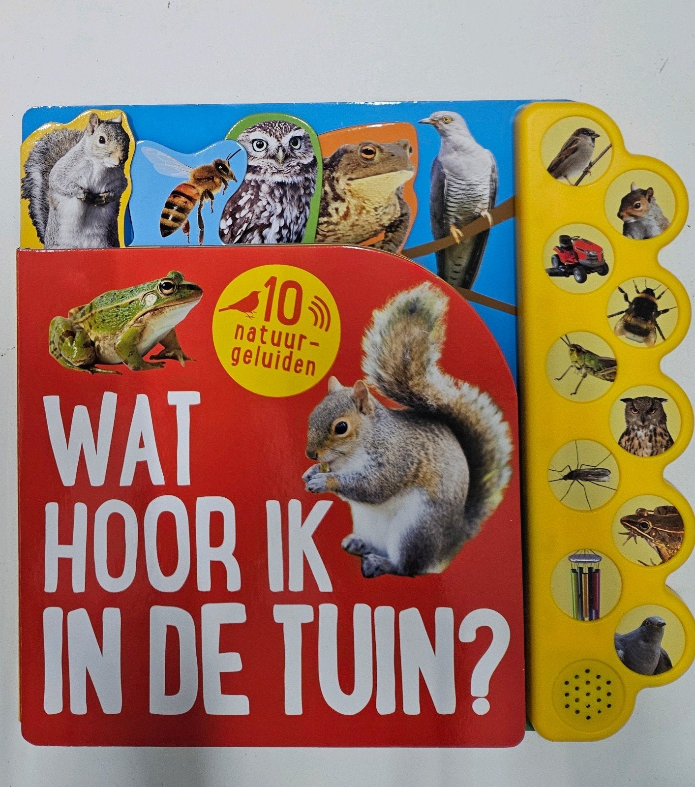 wat hoor ik in de tuin ? geluidenboek, Boeken, Ophalen of Verzenden, Zo goed als nieuw