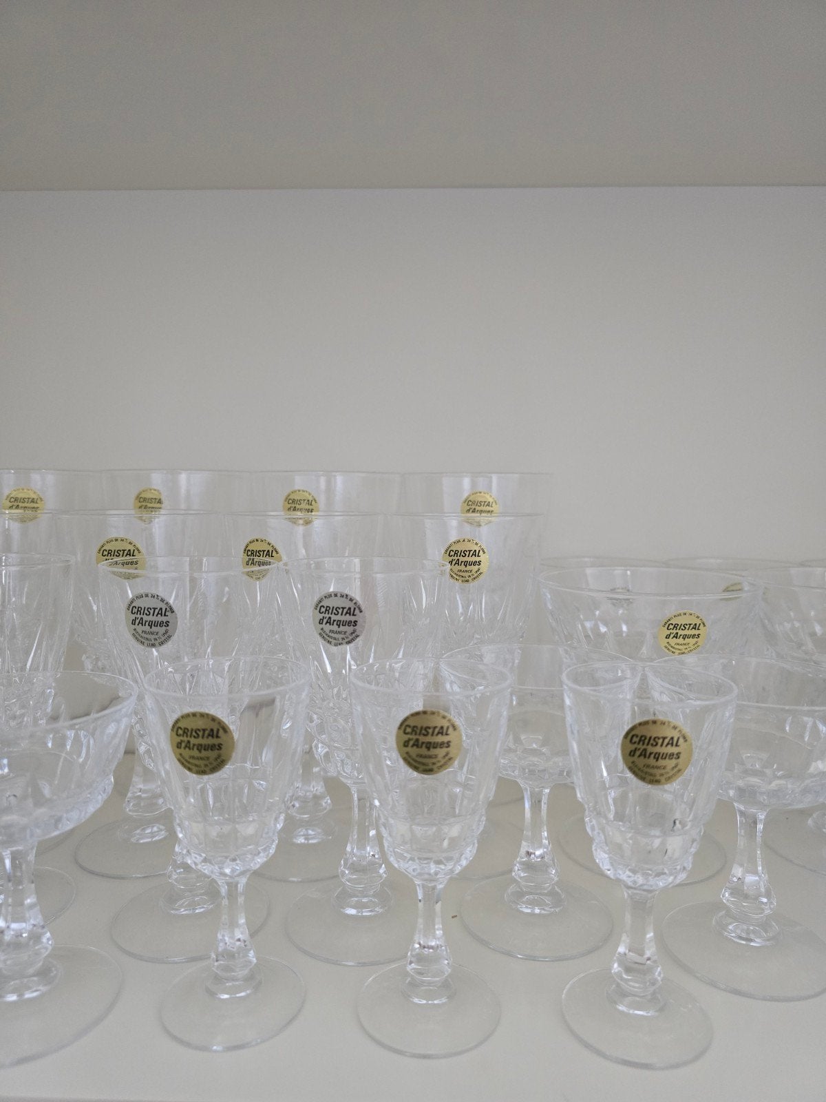 Vintage Cristal d'Arques kristallen glasservies 35-delig, Antiek en Kunst, Ophalen