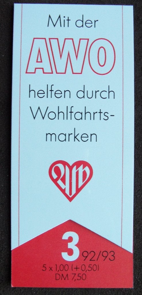 Postzegelboekje Duitsland – AWO hulpverlening  1992/93 DB, Ophalen of Verzenden, 1990 tot heden, Postfris