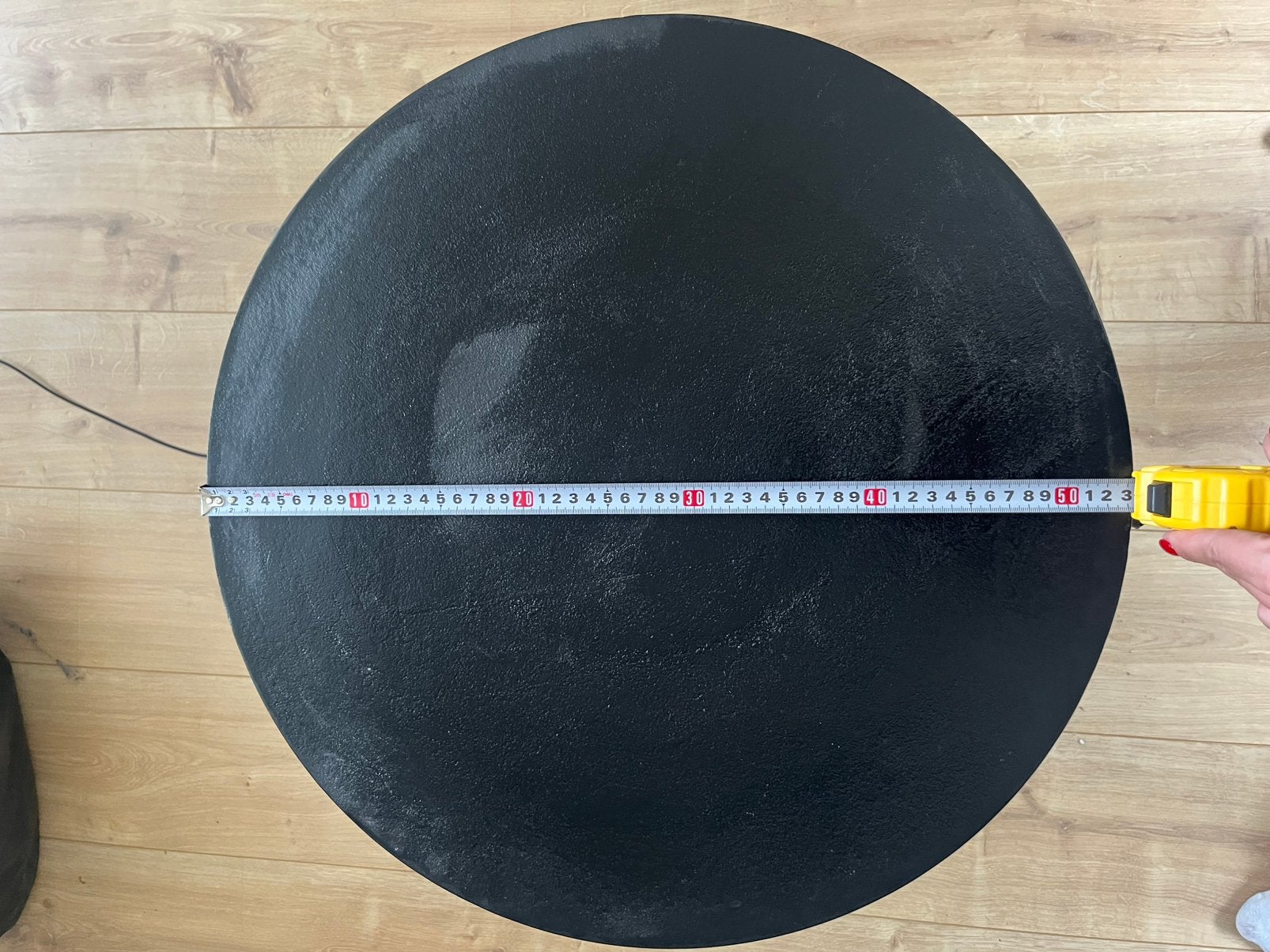 Zwart metalen salontafel, Ophalen, Zo goed als nieuw, Rechthoekig, 50 tot 100 cm