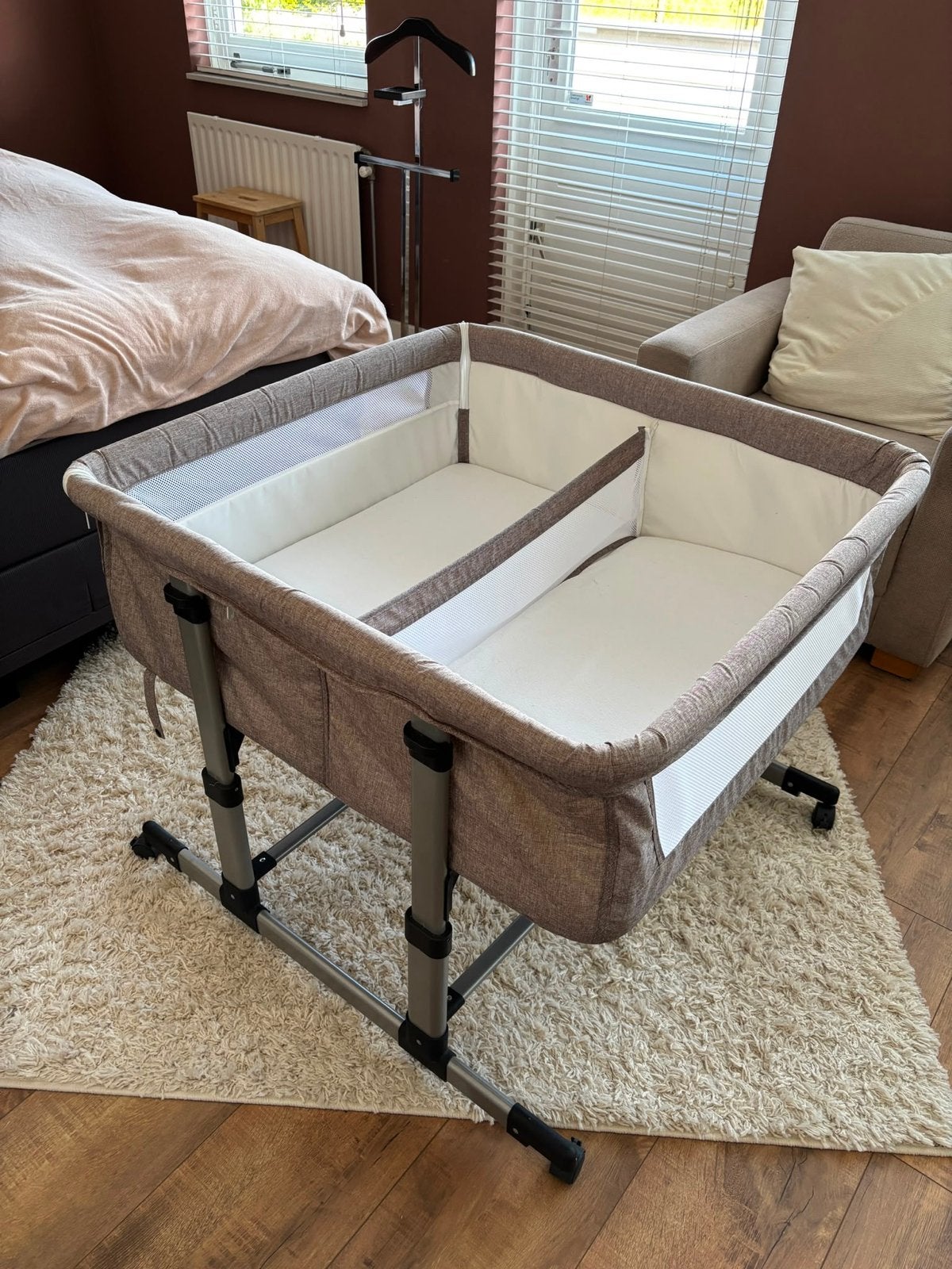 Twin Co-sleeper / Tweelingwieg - Verstelbaar & Anti-reflux, Kinderen en Baby's, Ophalen, Zo goed als nieuw, Wieg