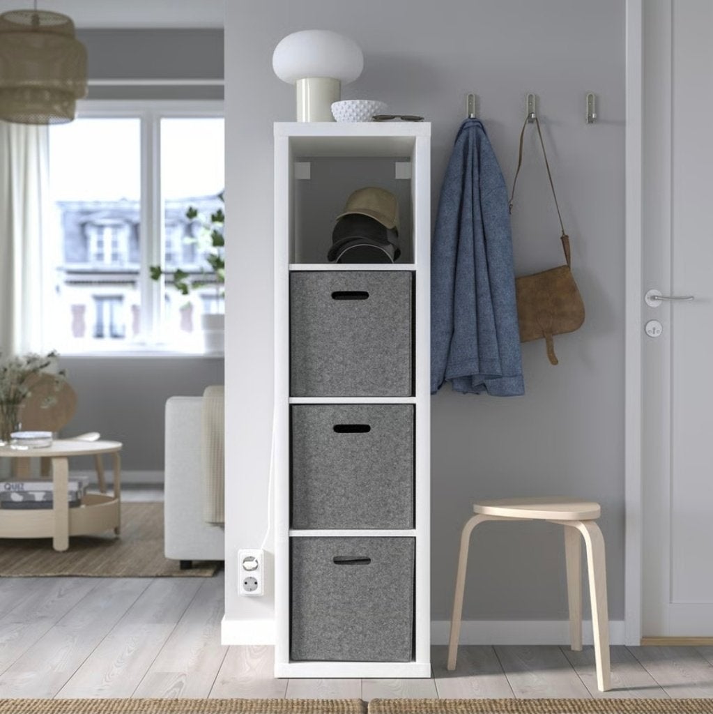4x Bladdra mandjes bakjes Ikea grijs, Huis en Inrichting, Woonaccessoires | Schalen en Manden, Ophalen, Overige materialen, Mand
