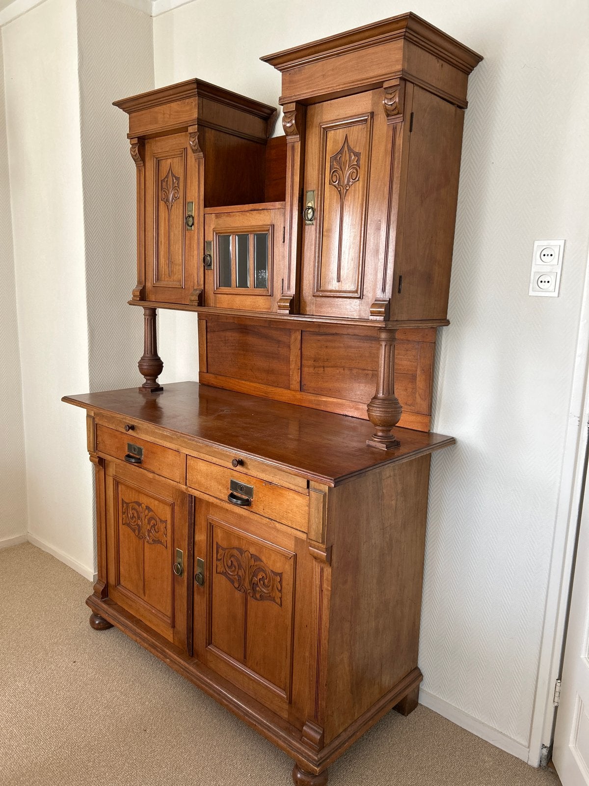 Antiek dressoir met opbouw ws Grunderzeit, Antiek en Kunst, Antiek | Meubels | Kasten, Ophalen