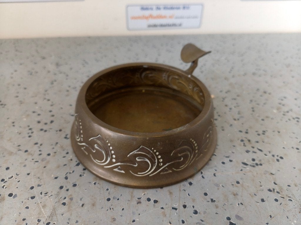 Vintage messing asbak Art Nouveau/Jugendstill stijl, 1920-30, Gebruikt, Ophalen of Verzenden, /, /