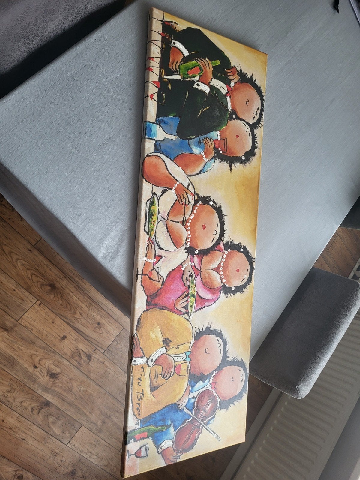 schilderij dikke dames (120x40), Ophalen, Schilderij