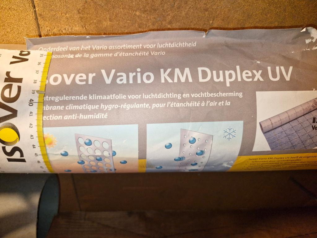 Isover Vario KM Duplex UV klimaatfolie - 28m (42 m2), Doe-het-zelf en Verbouw, Overige materialen, Zo goed als nieuw, 15 m² of meer