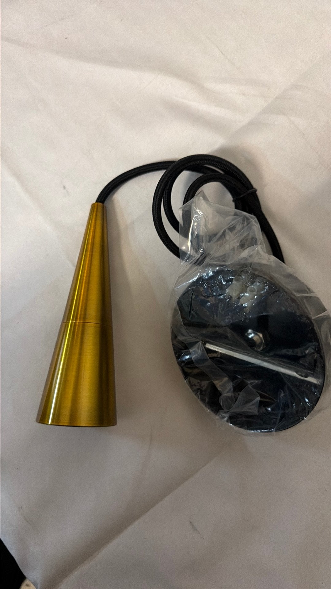 Hanglamp goud / zwart met fitting nieuw., Ophalen of Verzenden, Zo goed als nieuw
