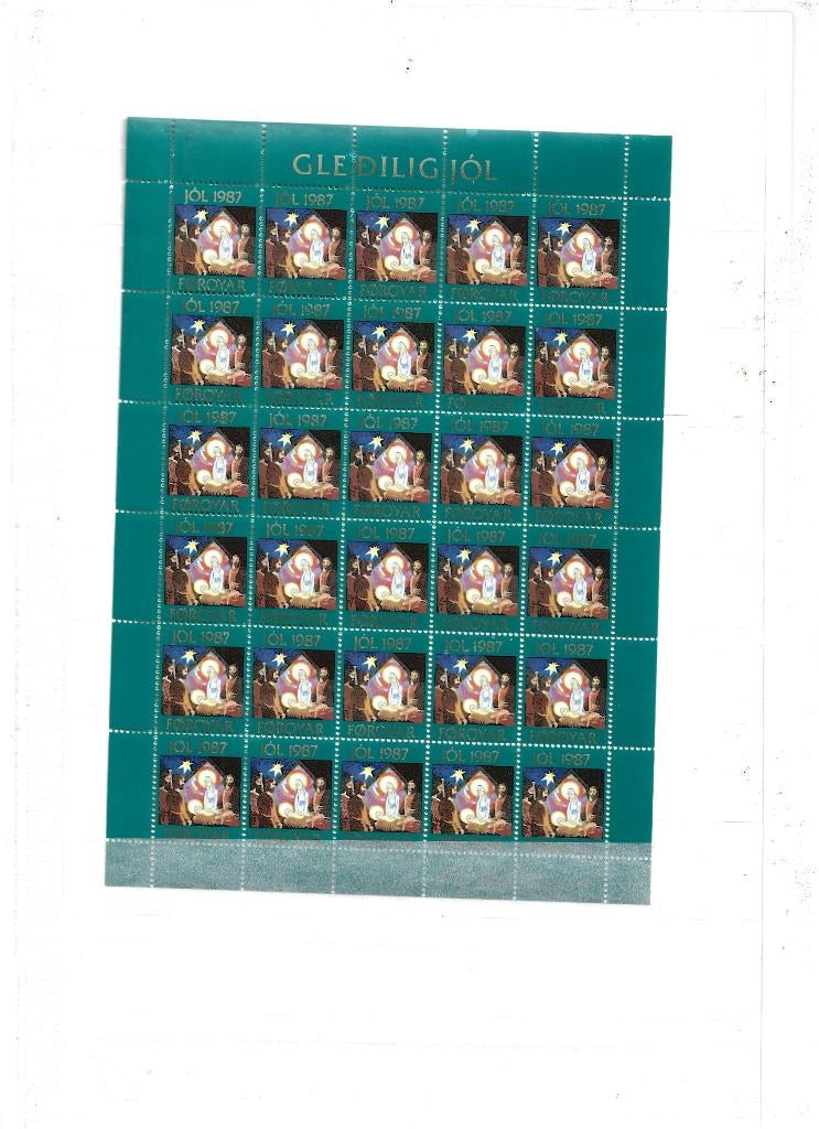 A613 FOROYAR JOL 1987 VEL POSTFRIS, Ophalen of Verzenden, Denemarken, Postfris