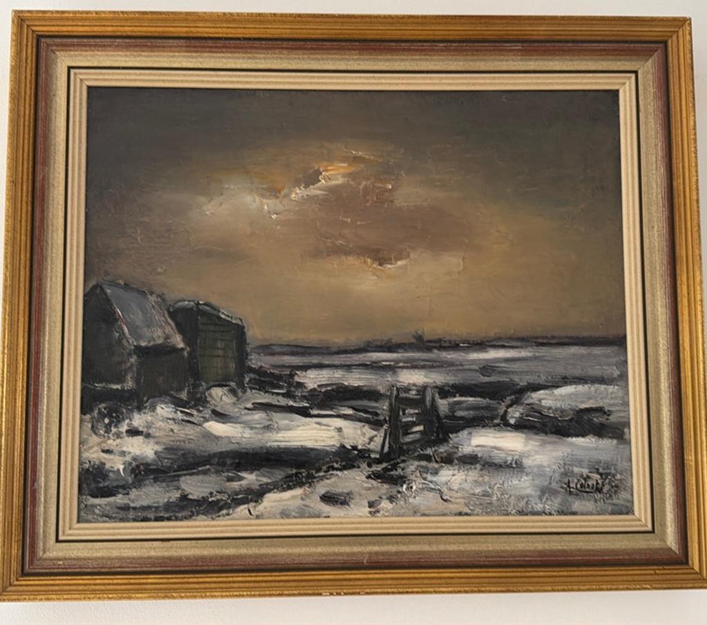 Schilderij van A. Colnot - Winters Landschap, Antiek en Kunst, Kunst | Schilderijen | Klassiek, Ophalen of Verzenden