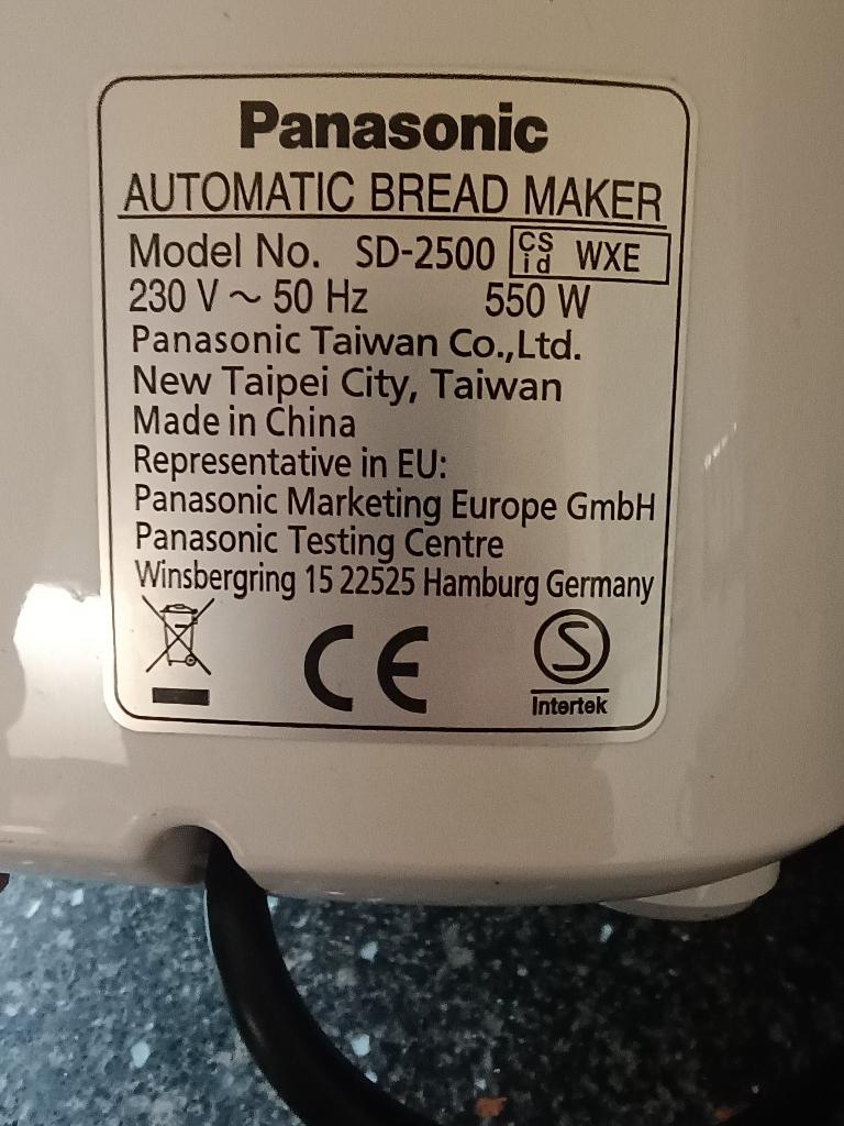 broodbakmachine Panasonic, Witgoed en Apparatuur, Gebruikt, 800 tot 1200 gram deeg, Kijkvenster, Ophalen