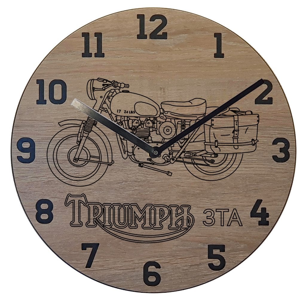 Triumph 3TA - Thema klok, Ophalen of Verzenden, Nieuw, Wandklok