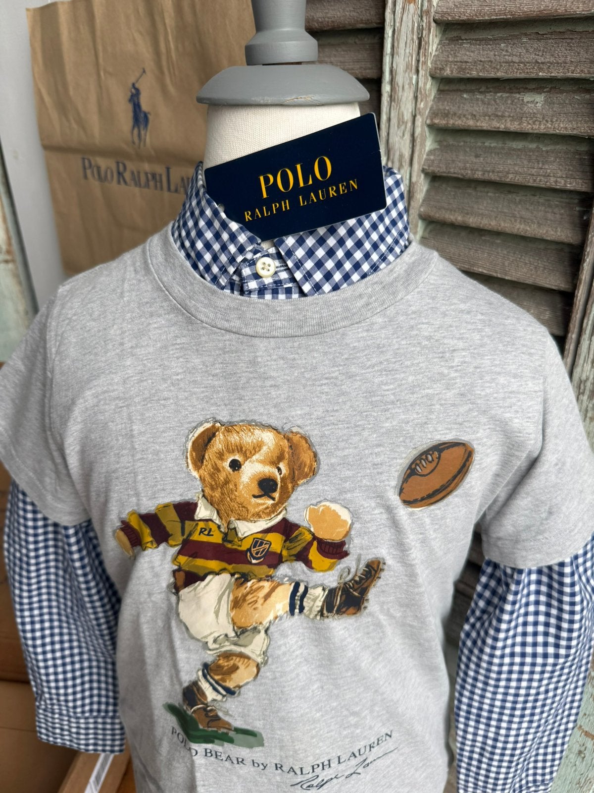 Schitterend bear shirt RALPH LAUREN size 6 / maat 116, Kinderen en Baby's, Ophalen of Verzenden, Zo goed als nieuw, Shirt of Longsleeve