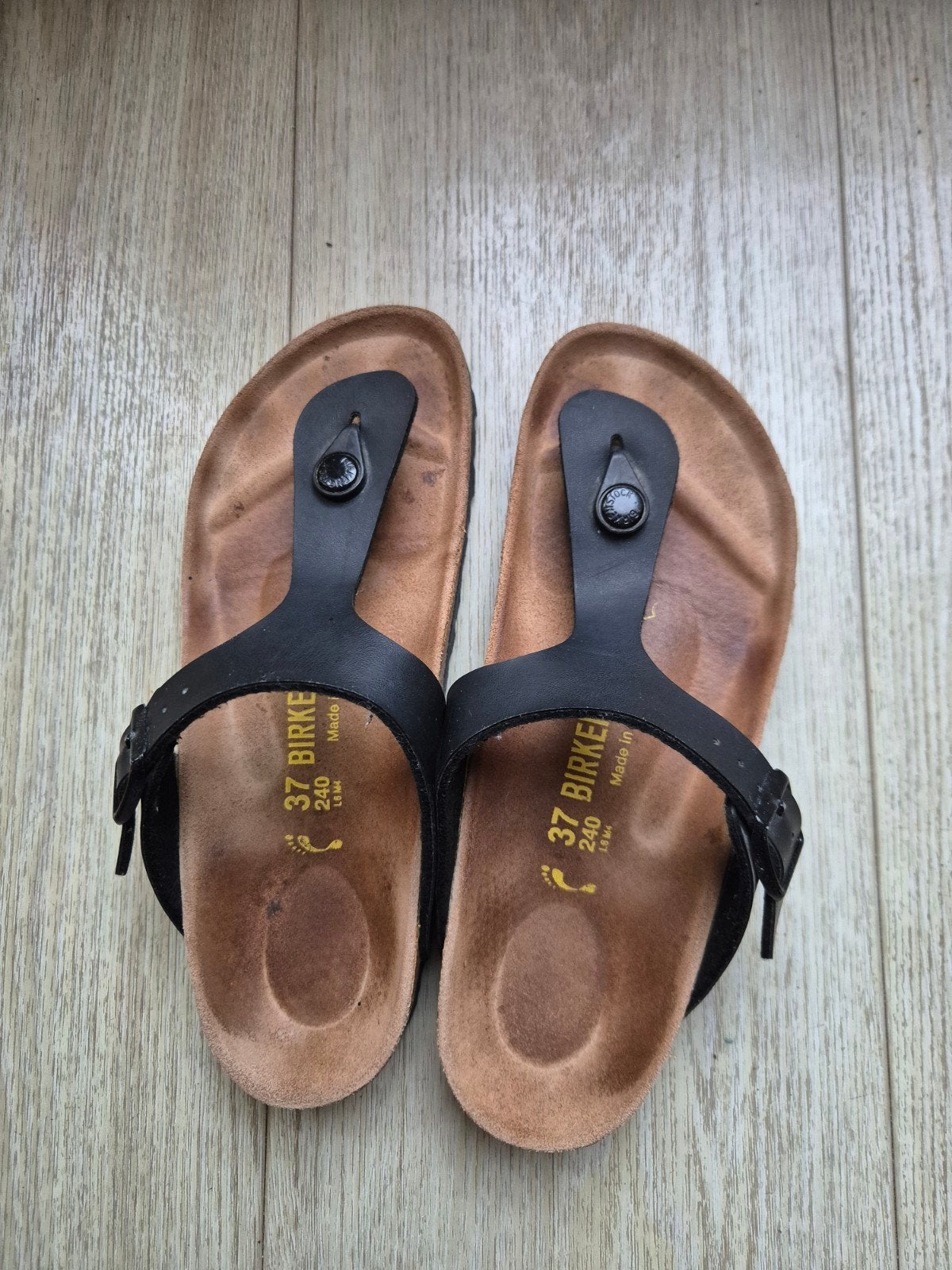 Birkenstock gizeh maat 37 teenslipper, Slippers, Zwart, Ophalen of Verzenden, Gedragen