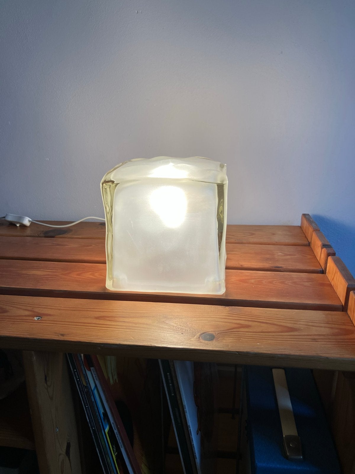 Vintage IKEA Ice Cube tafellamp, Vintage, Wit, Ophalen of Verzenden, IKEA