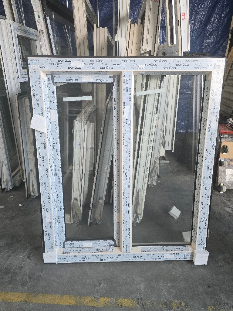 Kunststof raam kozijn Schüco 1240x1470 mm (NIEUW) 81, Doe-het-zelf en Verbouw, Kozijnen en Schuifpuien, Kunststof, Raamkozijn