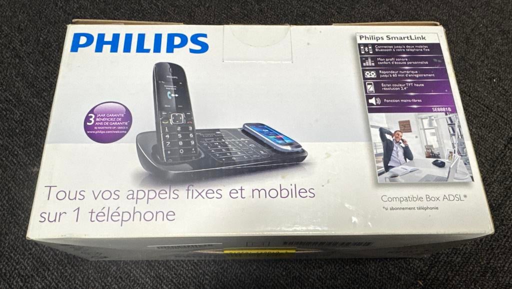 Philips SE888 Dect telefoon - Vast en Mobiel in één, Ophalen of Verzenden, Nieuw, 1 handset, Stralingsarm