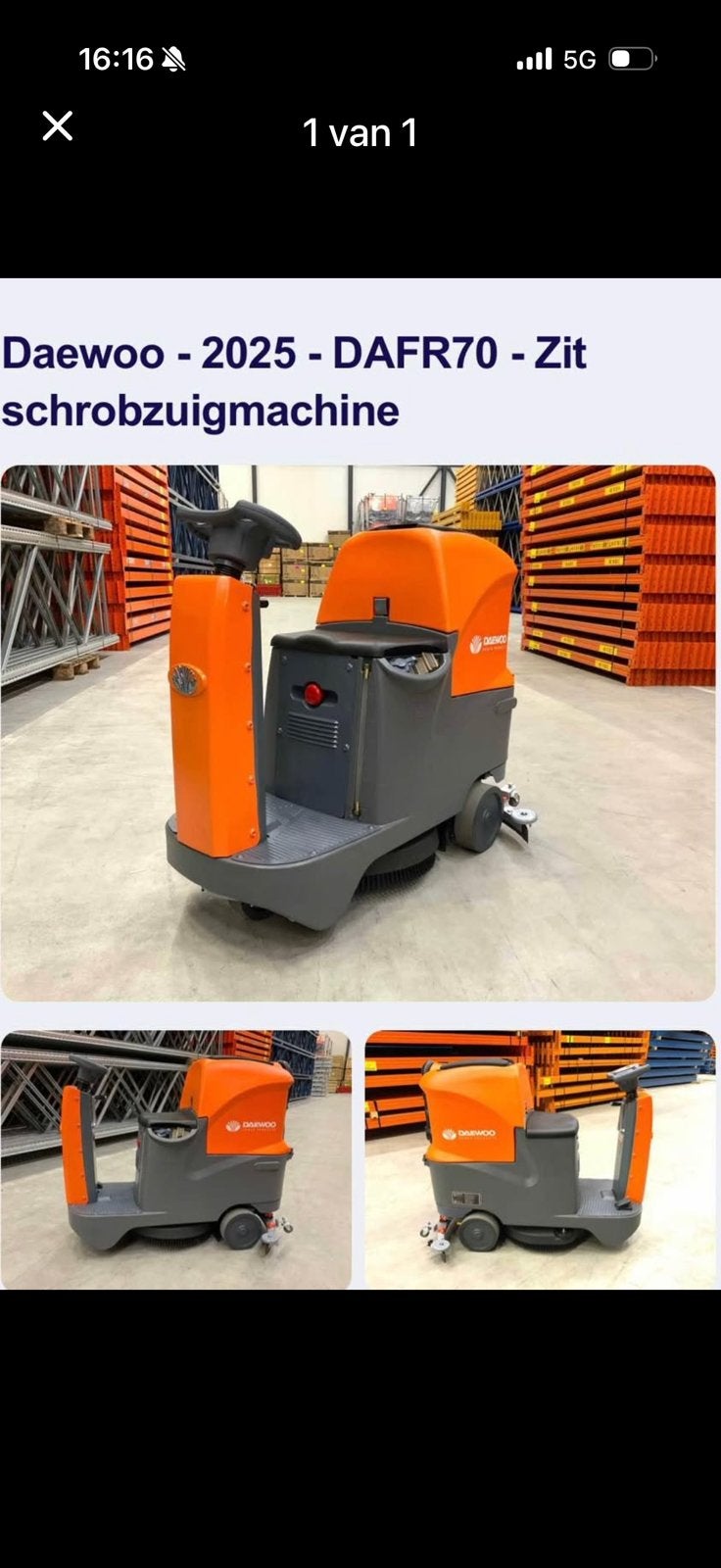 Schrobzuigmachine, Ophalen, Nieuw