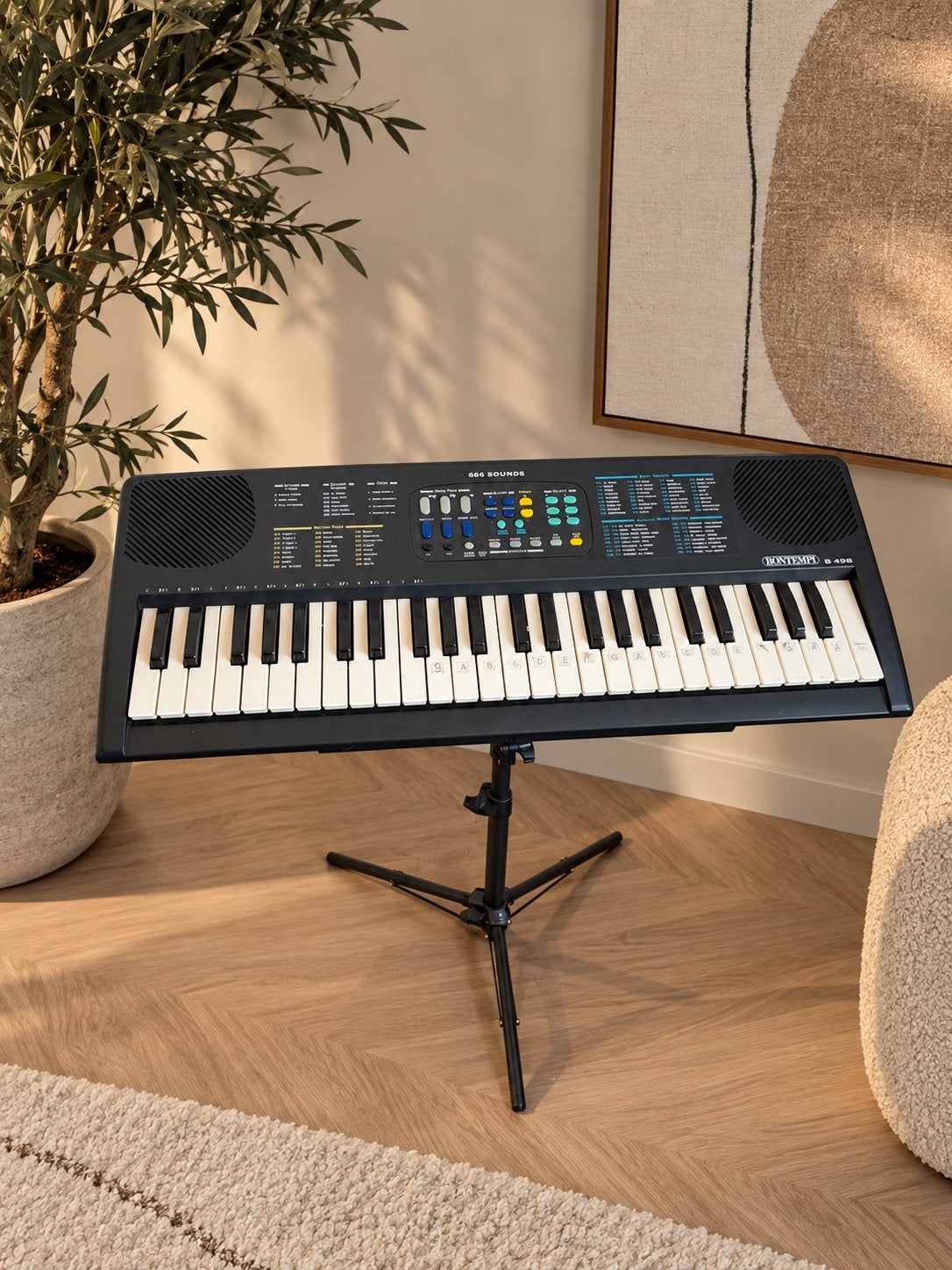 Bontempi B 498 Keyboard met standaard, Ophalen of Verzenden, Zo goed als nieuw, 49 toetsen, Met standaard