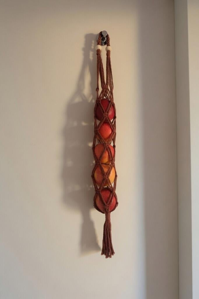 Macramé fruitnet - terracotta, Ophalen of Verzenden, Handgemaakt, 70 cm, Nieuw