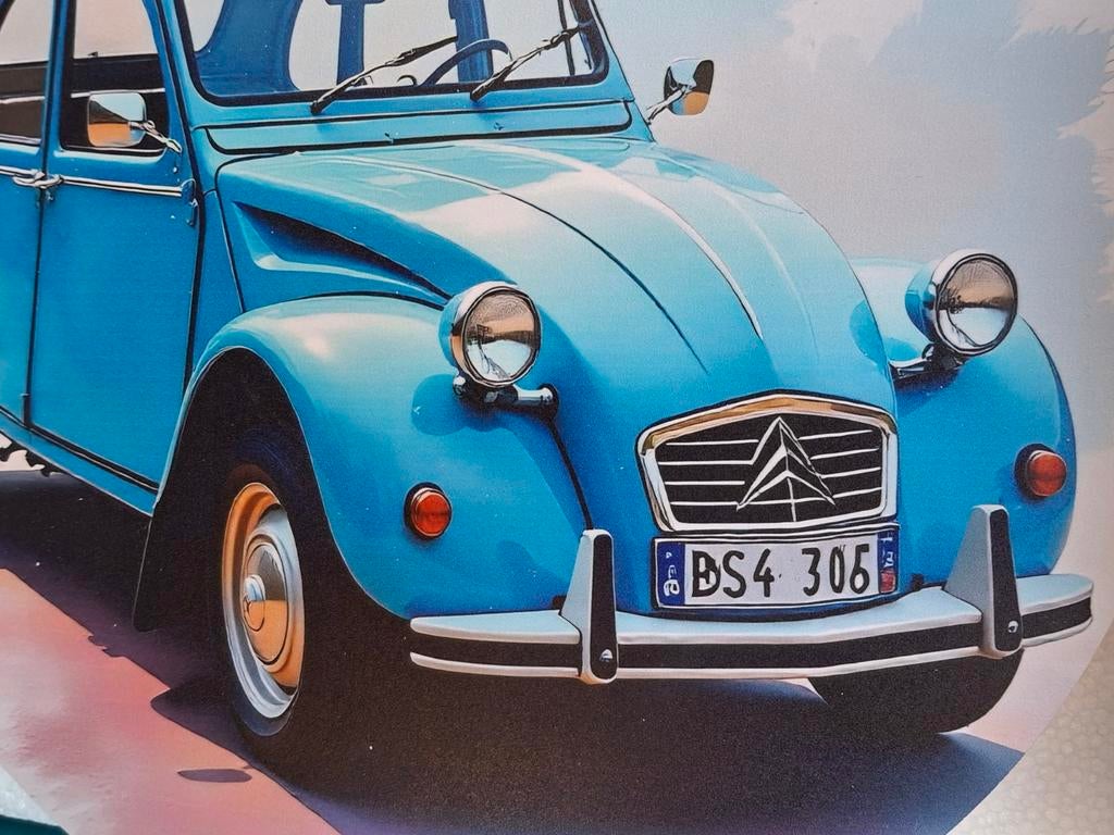 Wandbord Citroën 2CV Eend - Rond 27 cm, Huis en Inrichting, Woonaccessoires | Wanddecoraties, Gebruikt, Vintage, Ophalen of Verzenden