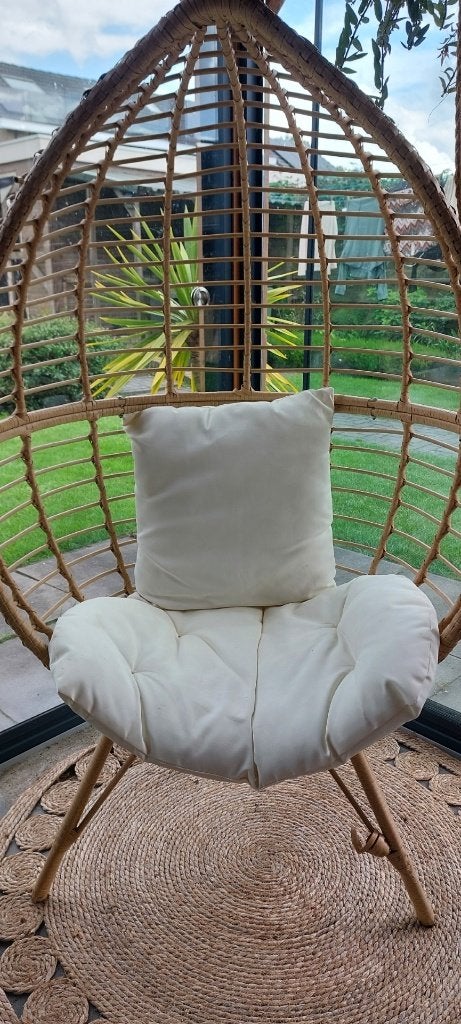 Egg chair inclusief kussens, Ophalen, Gebruikt, Overige kleuren, Riet of Rotan
