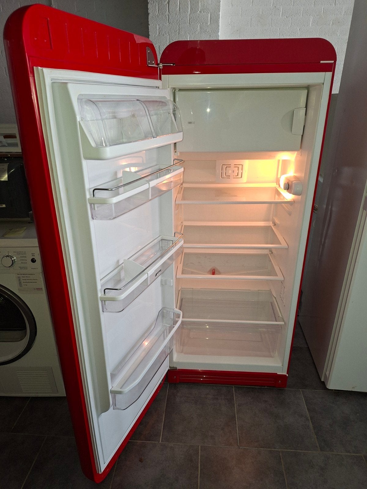 SMEG KOELKAST (A++) Retro Design, Ophalen, Gebruikt, 200 liter of meer, 60 cm of meer