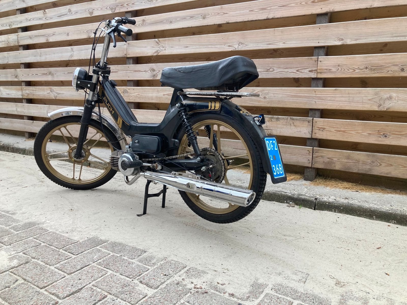Puch Maxi S - Zwart met gouden velgen, Ophalen, Gebruikt, Maximaal 45 km/u, Maxi