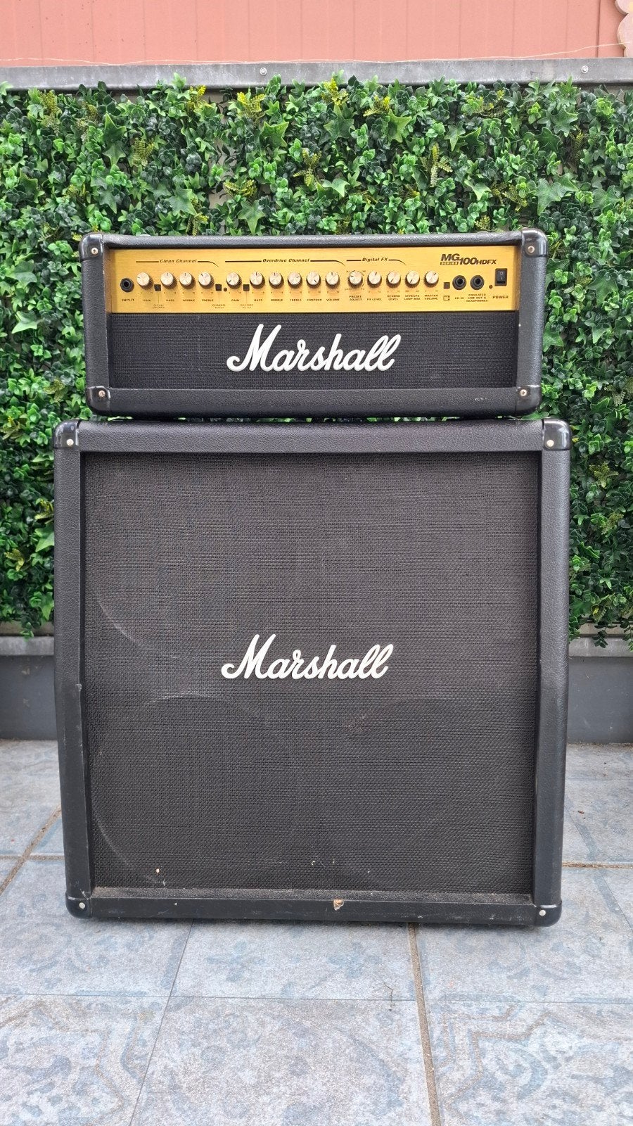Marshall MG100HDFX gitaarversterker met MG412 cabinet, Muziek en Instrumenten, Ophalen, Gebruikt