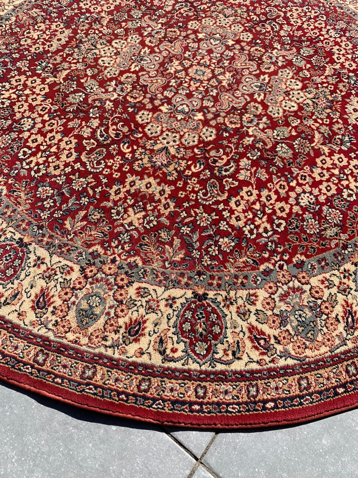 Super Leuk Sfeervol Rond Vintage Vloerkleed.170 cm doorsnede, Ophalen, Zo goed als nieuw, Rond, 150 tot 200 cm