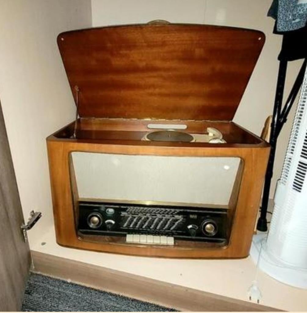 Vintage Platenspeler met Radio - Jaren '50/'60 Stijl, Ophalen of Verzenden, Gebruikt, Platenspeler, Overige merken