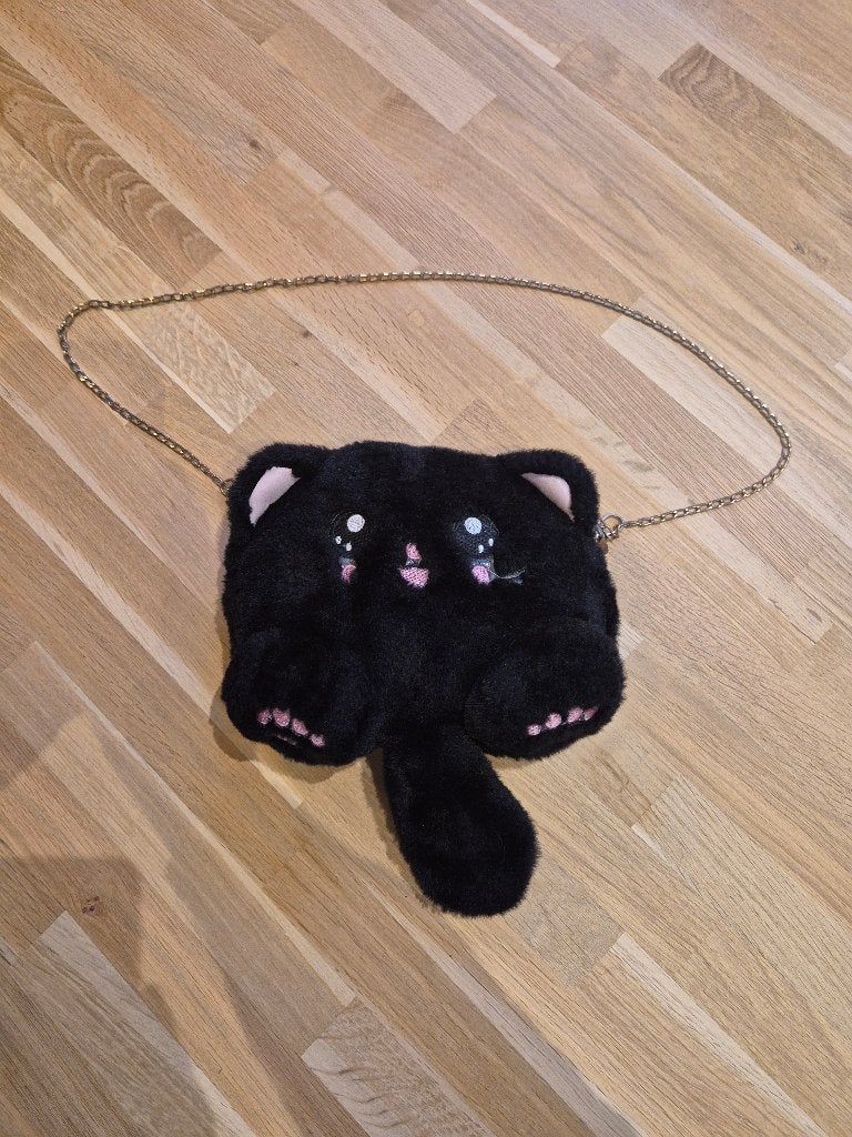 Zwarte Pluizige Katten Handtas voor Kinderen, Ophalen of Verzenden, Zo goed als nieuw, Meisje