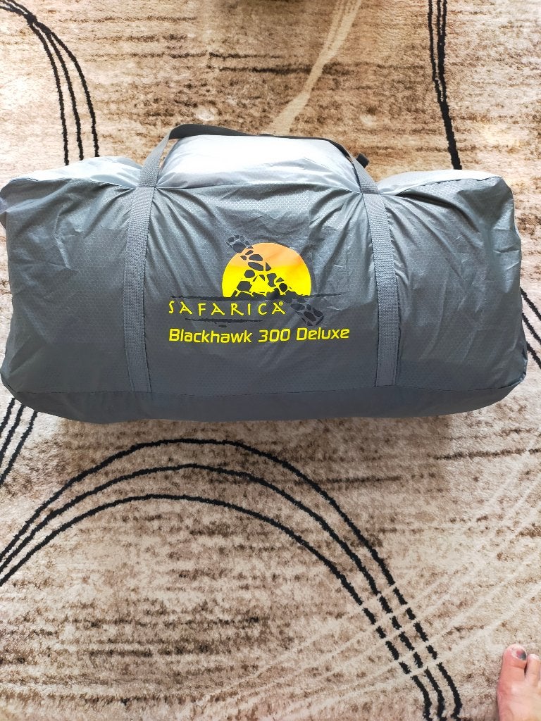 Tekoop 4 persoons tent.Safarica Blackhowk 300 Deluxe, Ophalen, Zo goed als nieuw, Tot en met 2