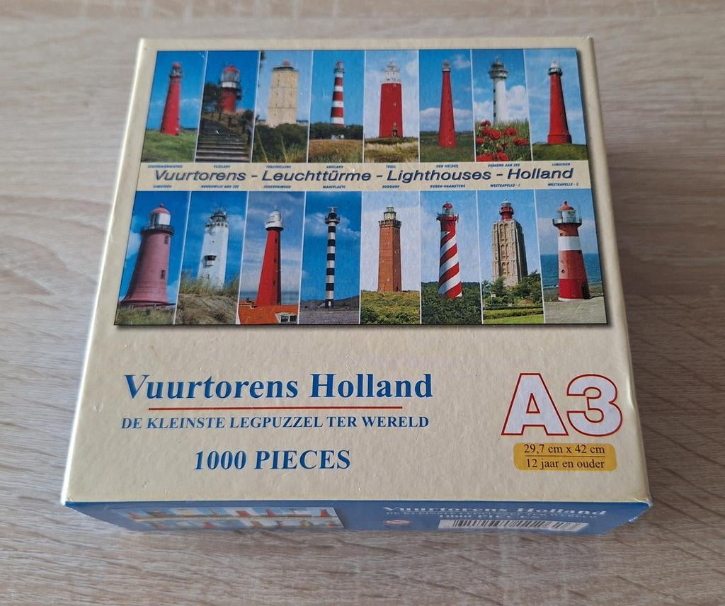 Legpuzzel 1000 stukjes - Vuurtorens Holland, Ophalen of Verzenden, 500 t/m 1500 stukjes, Zo goed als nieuw