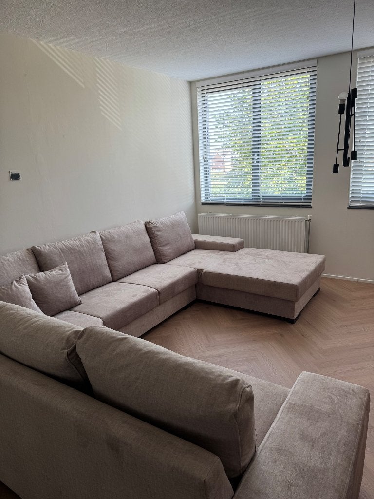 Nieuw!! Beige hoekbank, verpakking aanwezig, Ophalen, 250 tot 300 cm, Hoekbank, Nieuw