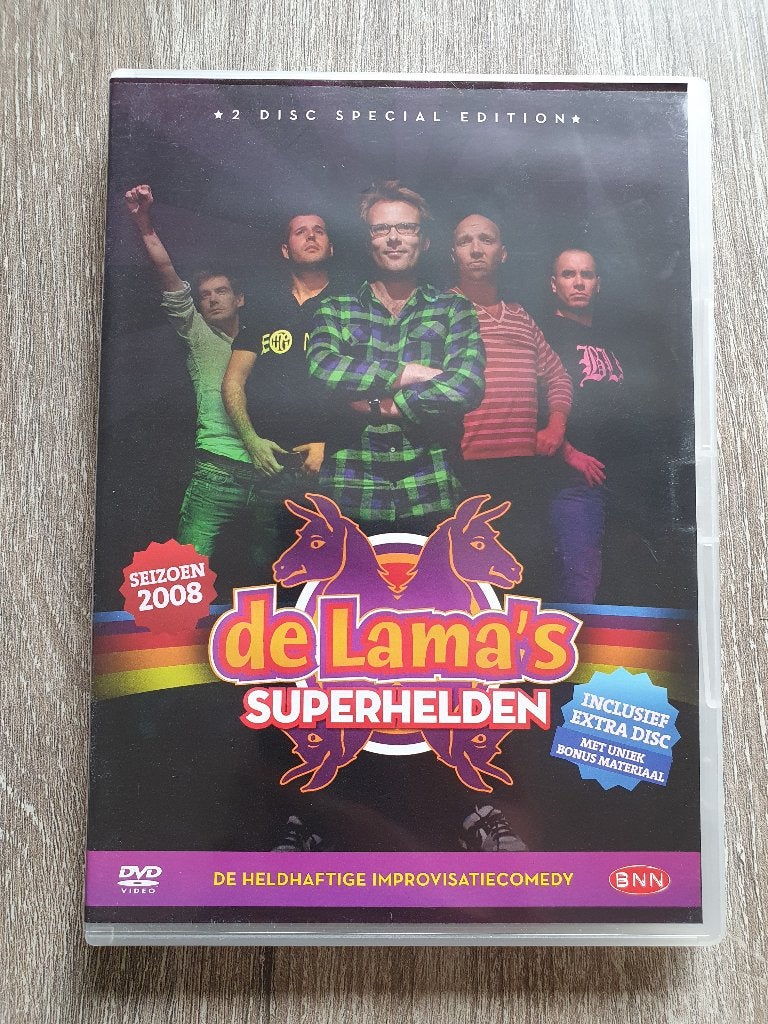 De Lama's Superhelden (DVD) (2008), Stand-up of Theatershow, Gebruikt, Alle leeftijden, Inclusief boekje