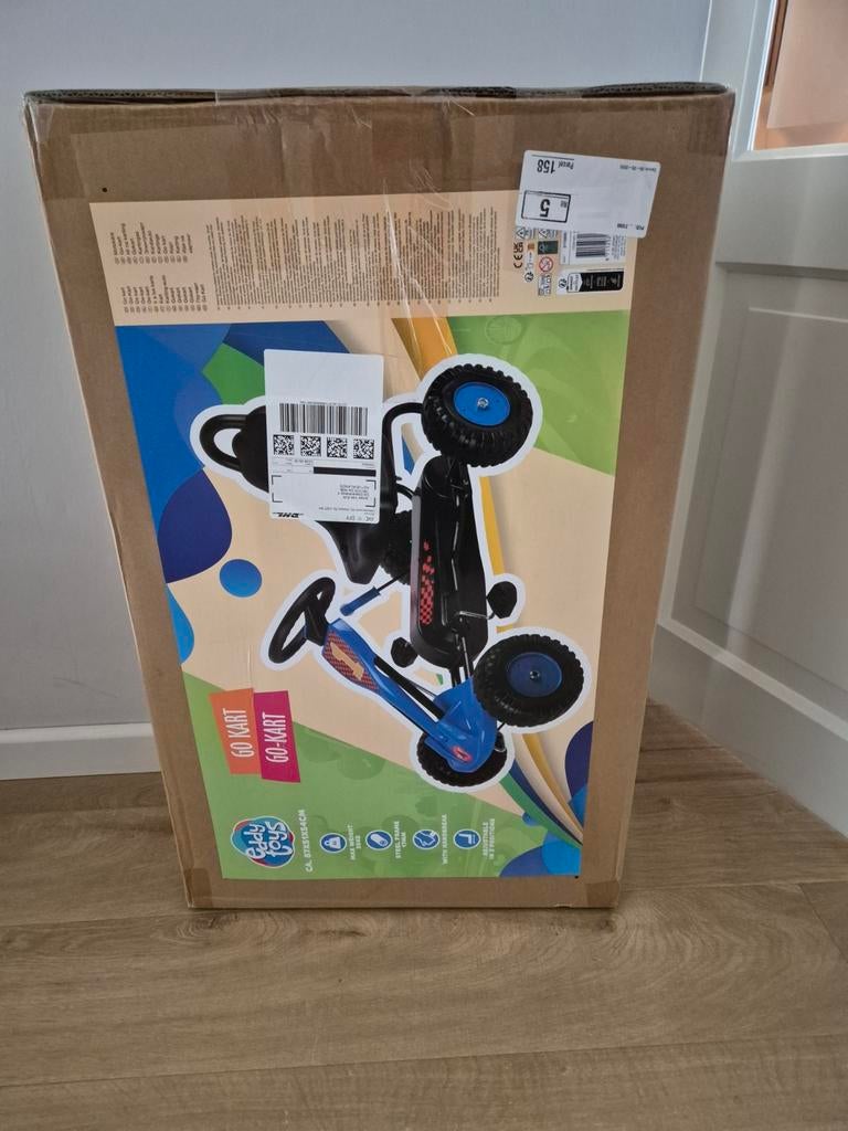 Nieuwe Eddy Toys Skelter - Go Kart met Handrem - Blauw, Kinderen en Baby's, Speelgoed | Buiten | Skelters, Ophalen of Verzenden