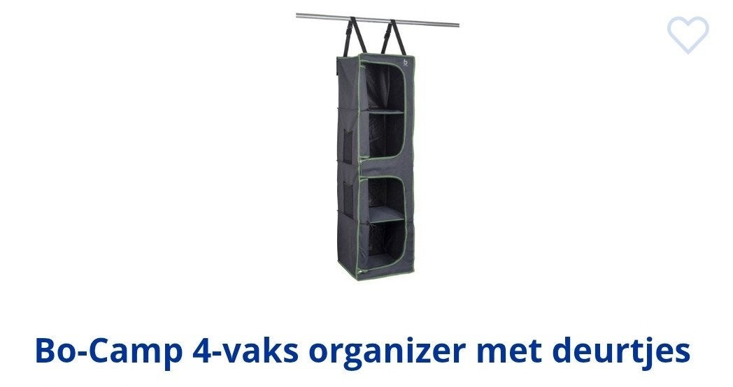 Bo-Camp 4-vaks organizer met deurtjes, Caravans en Kamperen, Kampeeraccessoires, Ophalen of Verzenden, Gebruikt